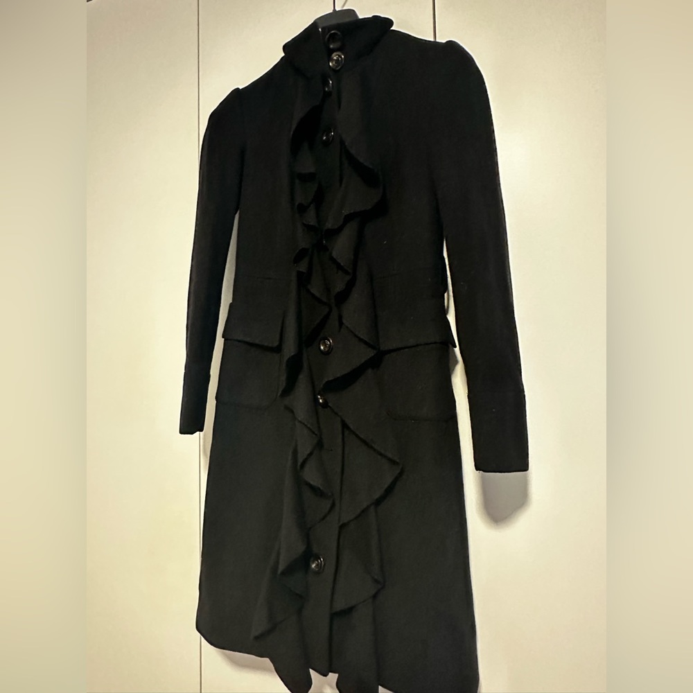 DVF Diane Von Furstenberg “Milletette” black wool blend coat sz 2